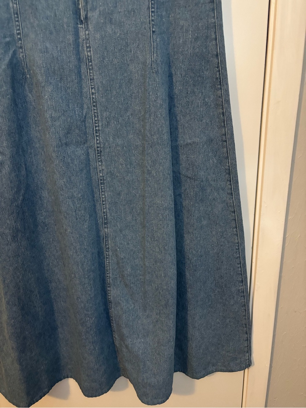 Vintage Willi Smith Sleeveless Denim Midi Dress - Blue - Picture 7 of 7